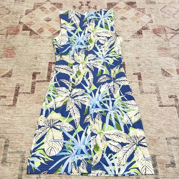 J.McLaughlin Women’s Sheath Sleeveless Blue Dress Tropical floral Size XS - Picture 12 of 12